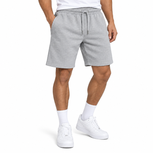 Pantalones Cortos Deportivos de Algodón Gris para Hombre, Cintura Media, con Cordón Ajustable, Estilo Bermuda, con Bolsillo Trasero, Transpirables, de Punto - Product Image 6