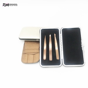 <b>Top</b> Selling Customized Anti-Static <b>Rose</b> Gold Slanted Eyebrow Tweezers Set Stainless Steel Custom Logo Custom Size Hotly Demanded - Product Image 1