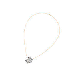 Pendentif flocon de neige en diamant naturel pour femme en plaqué or rose et or 14k/18k Bijoux fins Diamants taille émeraude Pendentifs à breloque - Product Image 6