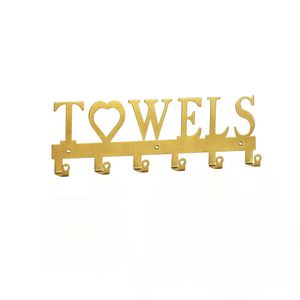 CIFbuy 1pc Premium Metal Wall Mounted Towel <b>Hook</b> Simple Punch Installation 6 <b>Hook</b> Space Saving Storage for <b>Bathroom</b> Kit - Product Image 3