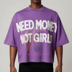 Camiseta Personalizada para Hombre 100% Algodón, Diseño con Piedras Preciosas y Lavado Ácido, Estilo Vintage Desgastado - Product Image 5