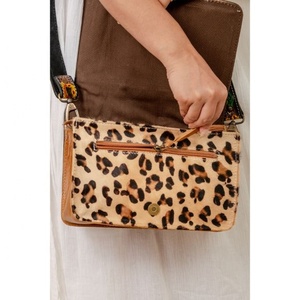 กระเป๋าคาดผมพิมพ์ลายเสือดาวแนววินเทจของผู้หญิงกระเป๋าสะพายหนังวัวมือจับเดียวกระเป๋าเงินผู้หญิงหนังวัวสาวพร้อมฝาปิดแบบพกพา - Product Image 4