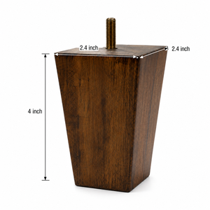 Pied de meuble trapézoïdal en bois massif pour canapé, design moderne du milieu du siècle, installation facile, pied de canapé en bois massif - Product Image 2