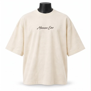 Camiseta minimalista oversize de algodón grueso con lavado ácido carbón, fabricación al por mayor de ropa streetwear de marca personalizada OEM - Product Image 6