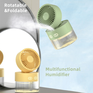 Ventilador Portátil Recargable con Rociador de Maquillaje, Tanque de 350 ml, 3 Velocidades, Funcionamiento Nocturno Silencioso, Humidificador de Escritorio - Product Image 3