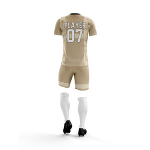 Conjunto de Camiseta y Pantalones Cortos de Fútbol para Hombre con Logotipo Personalizado, Impresión por Transferencia de Calor, Transpirable, de Secado Rápido, Antibacteriano, 100% Poliéster - Product Image 2