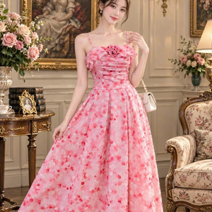 Robes plissées décontractées et élégantes pour femmes, taille naturelle, coupe ajustée, sans bretelles, en mousseline, lavables, prix d'usine, personnalisables - Product Image 6