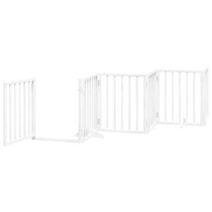 Barrera Plegable Blanca para Perros con 6 Paneles de Madera de Álamo de 118.1 Pulgadas para Corral o Puerta de Mascotas - Product Image 4