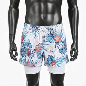 กางเกงชายหาดแบบซับลิเมชั่นสั่งทำพิเศษ 2 in 1 กางเกงว่ายน้ำพร้อมกางเกงเลกกิ้งซับใน แฟชั่น แห้งเร็ว ผ้าซาตินโพลีเอสเตอร์ 100% - Product Image 1