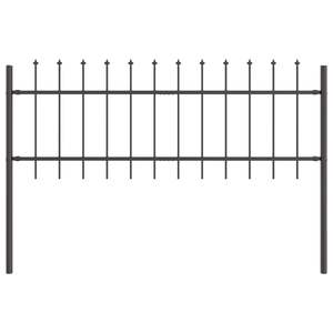 Clôture de jardin en acier thermolaqué gris 5,58 x 1,97 pi, produits en acier galvanisé prépeint - Product Image 2