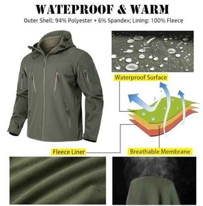 Veste en denim softshell imperméable et respirante pour homme, à capuche, manches amovibles, doublure en polaire, coupe-vent, vintage, pour le ski et la neige en hiver - Product Image 4