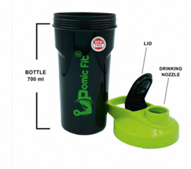 Black Plastic <b>Shaker</b> <b>Bottle</b> 670ml With Flip Lid Reusable BPA Free For Outdoor Activity Modern Style - Product Image 3