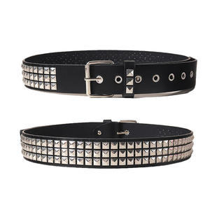 Cinturón Clásico Vintage de Cuero PU Negro Estilo Punk para Mujer, Cinturones Vaqueros con Remaches Cuadrados en Forma de Estrella para Hombre y Mujer - Product Image 3