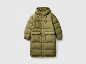 Veste longue matelassée pour femme, résistante à l'eau, avec rembourrage en polyester, chaude et à capuche - Product Image 3