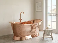 Baignoire de Luxe Moderne en Cuivre Massif Écologique pour la Détoxification et le Bien-être Ayurvédique, Idéale pour les Spas, les Salles de Bain et les Complexes Hôteliers