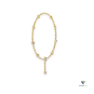 12.06 CT Yellow Gold Oval Lab Grown Diamond <b>Statement</b> <b>Necklace</b> in 18K Solid Gold, Multi-Shape Fancy Cut Diamond Drop <b>Necklace</b> - Product Image 2
