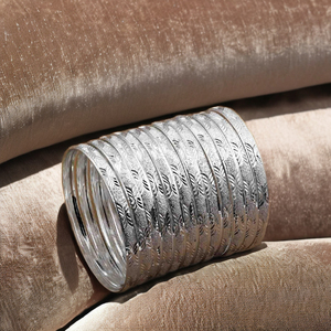 Wholesale Women's Silver Plated Brass Bangles-Traditional Fashion Party Wear 12 Piece <b>Set</b> Customized Size - Product Image 4