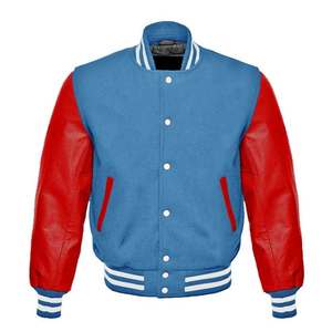 <b>Leather</b> Sleeve Baseball Varsity <b>Jacket</b> Baseball Letterman Varsity Bomber <b>Jacket</b> PU Baseball Varsity <b>Jacket</b> Men Casual - Product Image 1