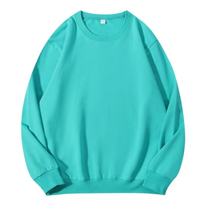 Sweat-shirt à col rond pour femme, couleur unie, tricoté en coton, respirant, décontracté, pour l'automne - Product Image 5