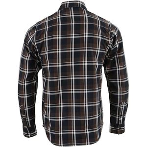 Camisa de Franela a Cuadros para Hombre, Manga Larga, Algodón, con Botones, Marrón, Blanco y Negro, Hecha en Pakistán, 2026 - Product Image 3