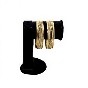 Luxury 22K <b>Gold</b> Dubai Bridal <b>Bangles</b> <b>Set</b> Intricate Mesh Filigree Indian Wedding Jewelry for Women Gift Party - Product Image 1