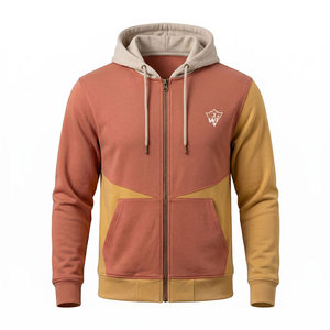 Custom Men Zipper <b>Hoodies</b> With Full Zip Front Kangaroo Pockets Ribbed Cuffs Soft Cotton Blend Fabric Casual Outdoor - Product Image 1