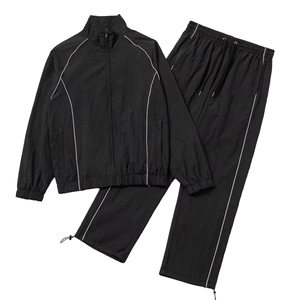 Costume de sport en tricot d'été coupe-vent imperméable à séchage rapide respirant pour homme avec fermeture éclair 100% polyester - Product Image 1
