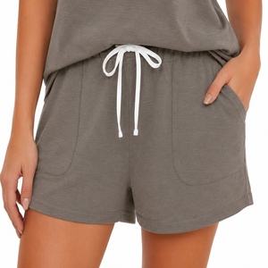 Ensemble T-shirt et short pour femme, style lounge haut de gamme, confortable pour tous les jours, mode décontractée moderne, coton doux, confort urbain - Product Image 6