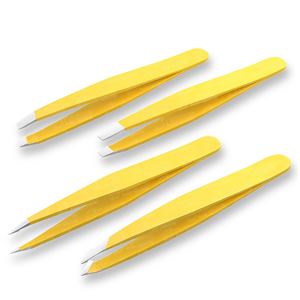 Pince à sourcils jaune en acier inoxydable de marque privée en gros Instrument de beauté à domicile pour l'utilisation des cils du Pakistan - Product Image 1