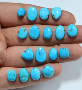 Arizona Turquoise Cabochon Natural Blue Turquoise Mix Shape Loose Gemstones for Jewelry Making - Product Image 4
