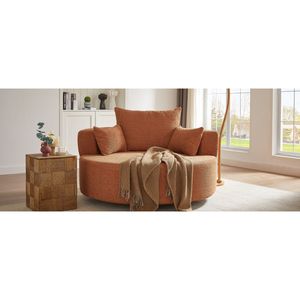 Poltrona Girevole a 360 Gradi con 3 Cuscini Rimovibili, Sedia Rotonda per Soggiorno, Camera da Letto, Ufficio - Product Image 6