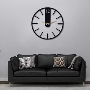Handmade Minimalist Black <b>Metal</b> Wall <b>Clock</b>: Silent Quartz Mechanism - Product Image 4