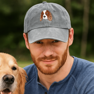 Gorras de béisbol personalizadas con bordado en parche de tu mascota, gorras de 6 paneles con etiqueta tejida y visera curva de tela lavada. - Product Image 5