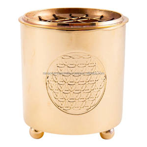Quemador de incienso de latón con tapa, personalizado, al por mayor, soporte de incienso de metal Bakhoor disponible en varios diseños - Product Image 2