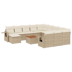 Conjunto de Sofás de Jardín en Beige y Blanco Crema - Product Image 2