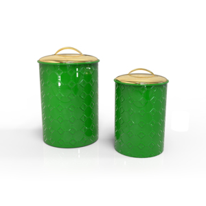 Retro Metal Food <b>Storage</b> <b>Containers</b> Cylinder Shape Airtight Lids Kitchen Freshness Preservation <b>Stackable</b> Design - Product Image 6
