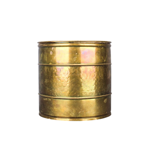 Jardinière ronde en laiton martelé couleur or pour la maison, le balcon, la terrasse ou le jardin, à des fins décoratives - Product Image 6