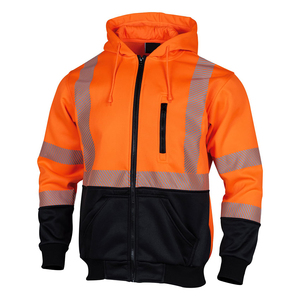 High Quality <b>Reflective</b> ANSI Class 1 Waterproof Safety Workwear Zipper Hoodie <b>Jackets</b> <b>Men</b> Security Long Sleeve Construction - Product Image 4
