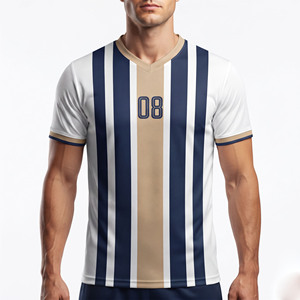 Maillot de football d'entraînement pour hommes à col en V, manches courtes, streetwear, maillot de football personnalisé avec broderie - Product Image 6