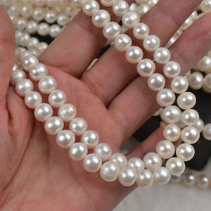 Collier fait main en perles de culture d'eau douce naturelles de 8-9 mm, perles rondes, chaîne de perles, cadeau - Product Image 2