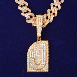 Pendentif en diamant de laboratoire Iced Out, lettre de A à Z, pendentif alphabet personnalisé, pendentif hip hop, pendentif en argent sterling 925 - Product Image 3