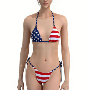 Conjunto de bikini y bragas personalizables, ropa de playa estampada y de color personalizado, conjunto de baño para mujer, ropa de baño. - Product Image 5