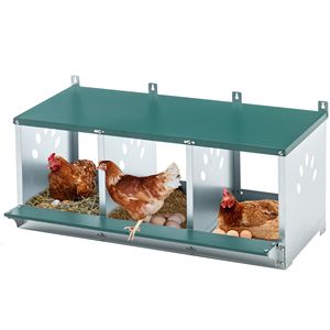 Gabbie per Animali a 3 Scomparti in Acciaio Zincato, Nido per Galline, Facile Montaggio - Product Image 2
