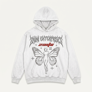Sudadera con Capucha Negra de Felpa de Algodón y Poliéster de Primera Calidad para Hombre, 420 GSM, Impresión Gráfica Personalizada por Transferencia Térmica DTF, OEM, ODM, Marca Privada - Product Image 6