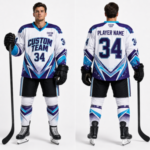 Conjunto de Uniforme de Hockey sobre Hielo Bordado, Jersey, Pantalones y Calcetines, Duradero, Resistente a la Decoloración, Cómodo, para Entrenamiento, Torneo, Liga, Club, Escuela, Adultos - Product Image 1