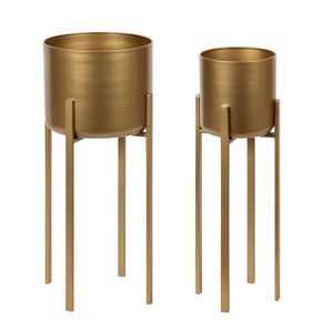 Soporte para Macetas de Hierro Dorado y Latón, Ecológico, con Diseño Moderno para Interiores de Hogar y Jardín - Product Image 2