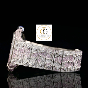 Nuevo Reloj Blanco con Incrustaciones de Diamantes y Piedras de Circonia Cúbica, Caja Metálica, para Eventos Formales/de Negocios, Precio de Fábrica - Product Image 2