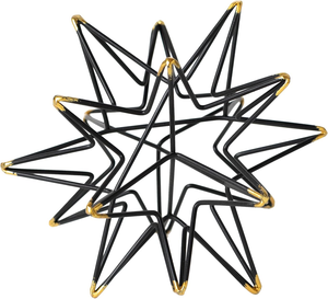 Escultura de Estrella Negra, Esfera Decorativa con Detalles Dorados, Adorno Artístico Moderno para Mesa, Sala de Estar, Oficina, Estante, Hogar - Product Image 1