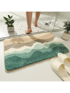 Alfombra de Baño Antideslizante de Felpa con Diseño de Olas del Océano, Moderna, Clásica y Personalizada, Gran Venta - Product Image 1