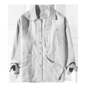 เสื้อเชิ้ตแขนยาวผู้ชายทรงปกติ สีพื้น ผ้าฝ้ายทอ 100% สีเขียว สวมใส่สบายๆ - Product Image 1